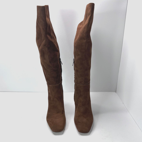 Sam Edelman Leigh Knee High Boots Side Zip Suede Upper Brown Womens 8.5 - Picture 5 of 10